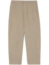 Jil Sander Logo-patch Wool Tapered Trousers In Neutrals