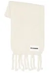 Jil Sander Logo Plain Scarf In Neutral