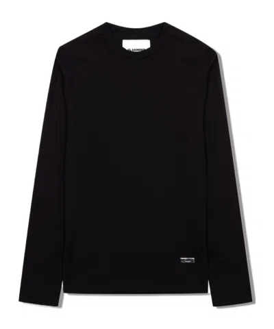 Jil Sander Logo-plaque Cotton T-shirt In Black
