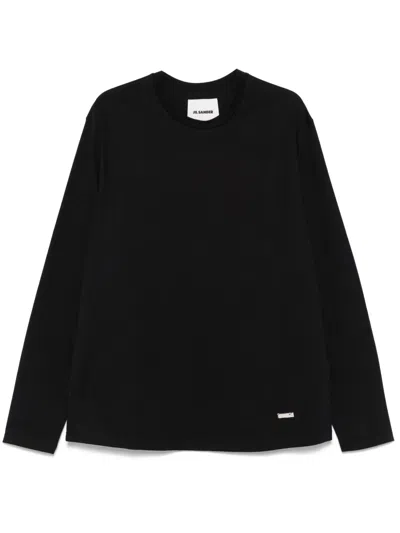 Jil Sander Logo-plaque T-shirt In Black