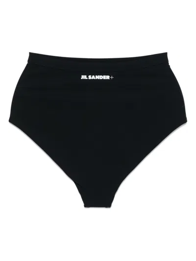Jil Sander Logo-print Bikini Bottoms In Black