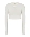 Jil Sander Logo-print Bikini Top In Neutral