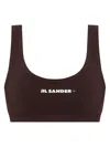 Jil Sander Logo Bikini Top In Black