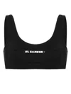 Jil Sander One-piece Black Bikini Top With Rounded Neckline In Black