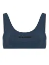 Jil Sander Scoop Neck Bikini Top With Thick Straps In Blue