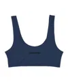 Jil Sander Scoop Neck Bikini Top With Thick Straps In Blue