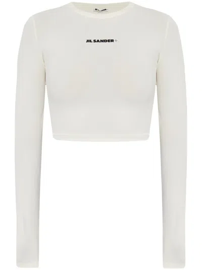 Jil Sander Logo-print Bikini Top In White