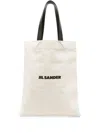 Jil Sander Logo-print Canvas Tote Bag In Neutrals
