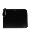 Jil Sander Logo-print Clutch Bag In Black