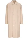 Jil Sander Logo-print Coat In Neutrals