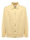 Jil Sander Logo-print Collared Overshirt In Yellow