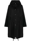 Jil Sander Logo Parka In Black