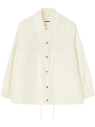 JIL SANDER LOGO-PRINT COTTON SHIRT JACKET