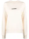 Jil Sander Logo-print Cotton Sweatshirt In Nude