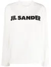 Jil Sander Crew Neck Long Sleeves T-shirt With Ribbed Collar And Printed Logo On The Front Clothing In White