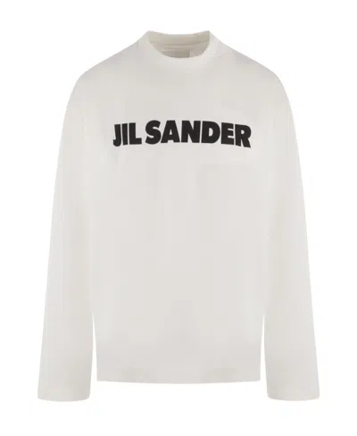 JIL SANDER JIL SANDER LOGO PRINTED CREWNECK SWEATSHIRT