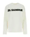 Jil Sander Crew Neck Long Sleeves T-shirt With Ribbed Collar And Printed Logo On The Front Clothing In White