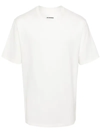 Jil Sander Logo-print Cotton T-shirt In Neutrals