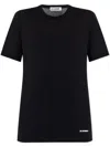 Jil Sander Logo Cotton Jersey T-shirt In Black