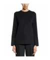 Jil Sander Black Long-sleeved T-shirt With Chic Logo Detail In Black