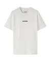 Jil Sander White T-shirt With Short Sleeves And Contrasting Logo Print In Cotton Man In White
