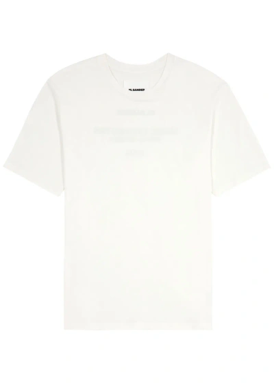 Jil Sander Logo-print Cotton T-shirt In White And Black