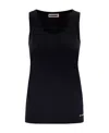 Jil Sander Logo-print Cotton Tank Top In Black