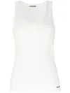 Jil Sander White Crewneck Sleeveless Top In Cotton In White