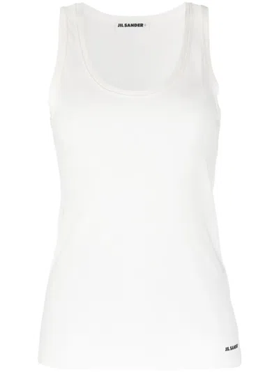 JIL SANDER LOGO-PRINT COTTON TANK TOP