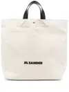 Jil Sander Logo-print Cotton Tote Bag In 中性色