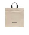 Jil Sander Logo Printed Square Shape Tote Bag In Nude