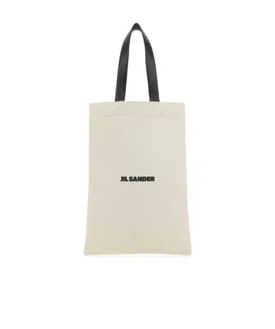JIL SANDER JIL SANDER LOGO PRINTED TOP HANDLE BAG