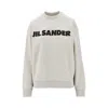 Jil Sander Logo Print Crewneck Sweatshirt In White