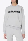 Jil Sander Cotton Sweatshirt With Ribbed Cuffs And Hem In Gray