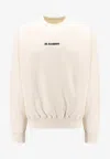 Jil Sander Logo Print Crewneck Sweatshirt In Neutral