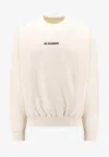 Jil Sander Logo Print Crewneck Sweatshirt In Neutral