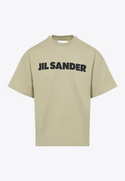 Jil Sander Logo Print Crewneck T-shirt In Neutral