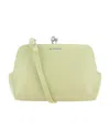 Jil Sander Pastel Green Leather Micro Goji Crossbody Bag In Green