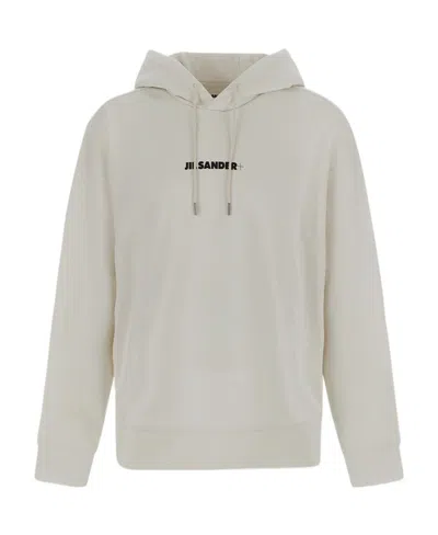 Jil Sander Logo-print Detail Hoodie In White
