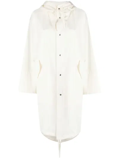 JIL SANDER LOGO-PRINT DRAWSTRING COAT