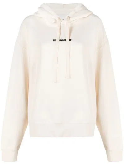 JIL SANDER LOGO-PRINT DRAWSTRING HOODIE