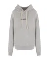 Jil Sander Hooded Knit Sweatshirt With Ribbed Cuffs And Hem In White