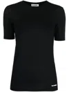 Jil Sander Logo Cotton Jersey T-shirt In Schwarz