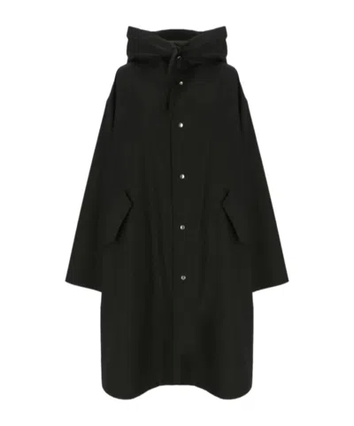 JIL SANDER JIL SANDER LOGO PRINTED DRAWSTRING COAT