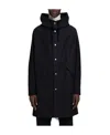 Jil Sander Hooded Cotton Parka In Black