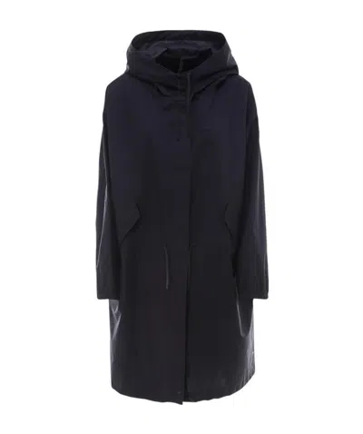 Jil Sander Logo-print Hooded Raincoat In Black