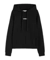 Jil Sander Relaxed Fit Black Cotton Hoodie With Logo Print In Black
