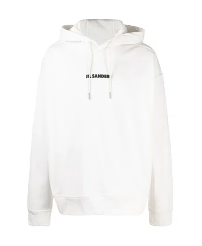 Jil Sander Logo-print Hoodie In White
