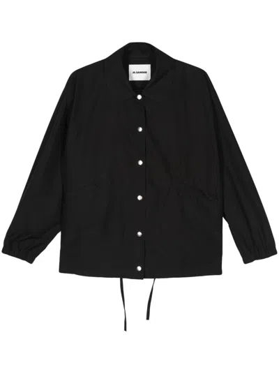 Jil Sander Black Logo-print Cotton Shirt Jacket
