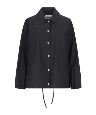 JIL SANDER JIL SANDER LOGO-PRINTED TEXTURED JACKET